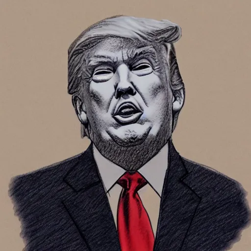 Image similar to donald trump dissection sketch, high detail