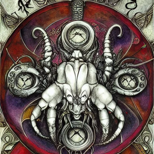 Image similar to detailed and sharp scorpio artistic zodiac artwork, mystic style, detailed, 8 k, detailed, symmetrical, by brian froud