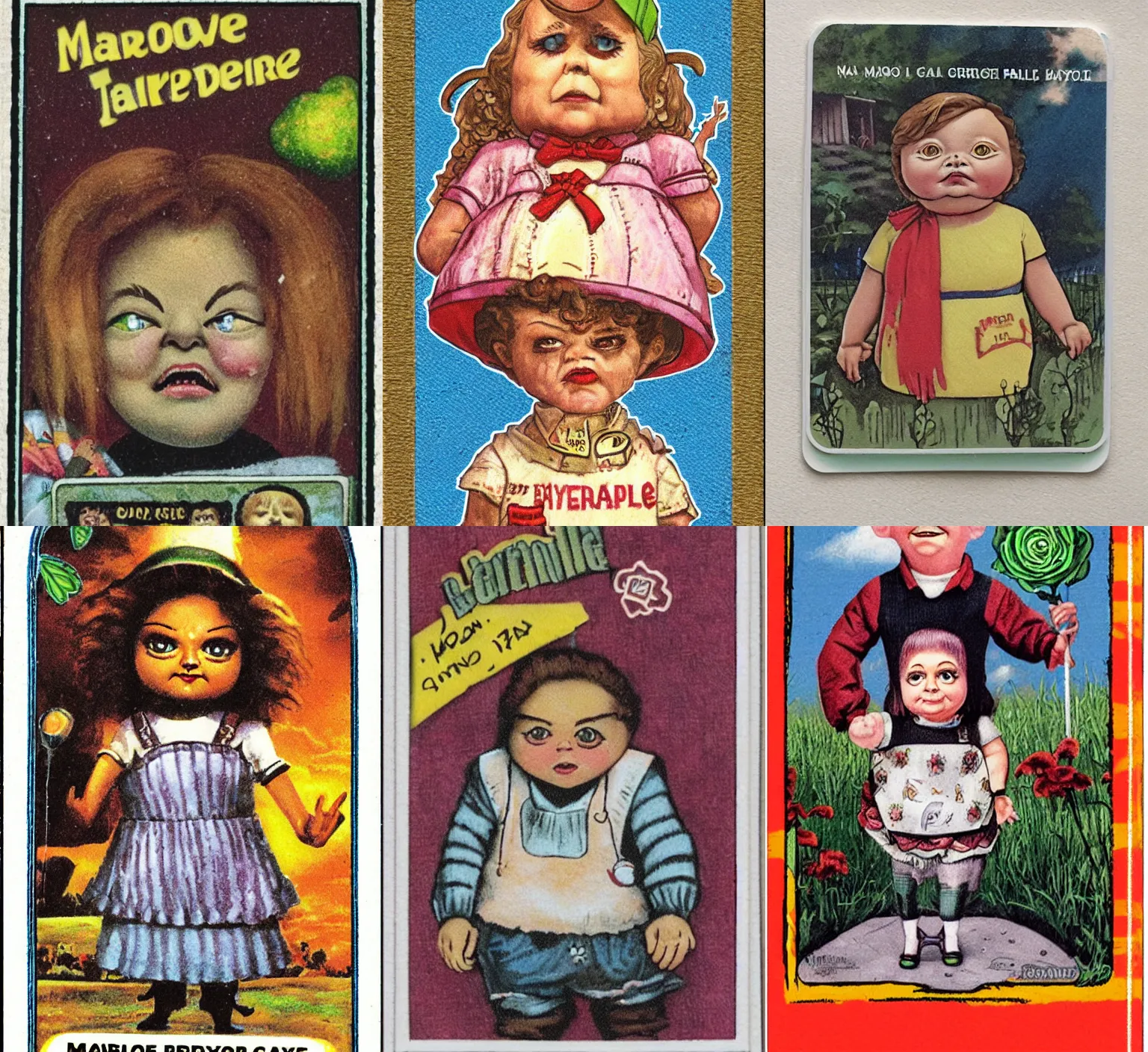 Prompt: Marjorie Taylor Greene garbage pail kid card