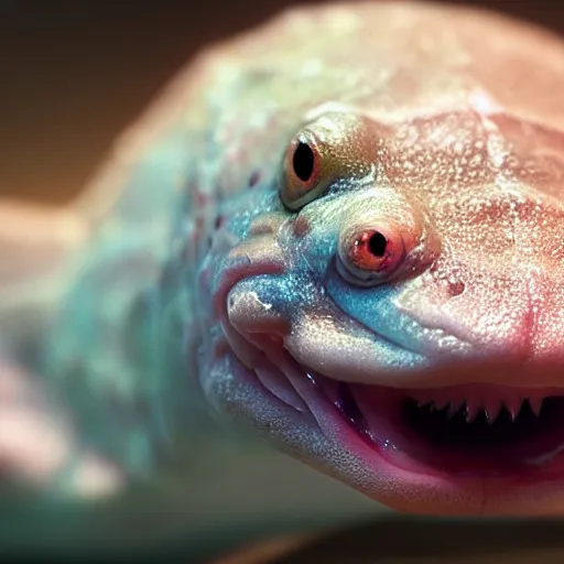 Image similar to a closeup shot of an axolotl, dramatic lighting, cinematic, extremly high detail, photorealistic, cinematic lighting, artstation