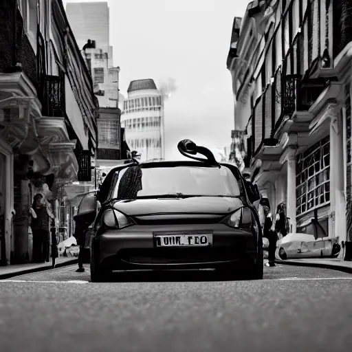 Image similar to a huge ant in a london street, photography, cinematic