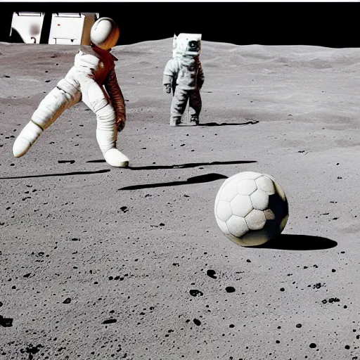 Prompt: football match on the moon