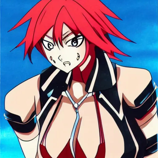 Image similar to cutie honey pouted lips hiroyuki imaishi anime art gainax trigger dvd cover