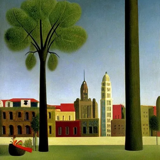 Prompt: a beautiful painting of Columbus Ohio by henri Rousseau