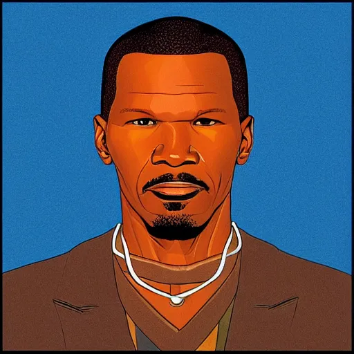 Image similar to “ jamie foxx retro minimalist portrait by jean giraud, art of moebius, sharp, smooth face, comic, 8 k ”