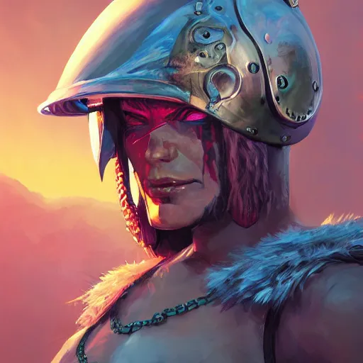 Image similar to cyberpunk viking helmet mask warrior goddess robot ninja fantasy, art gta 5 cover, official fanart behance hd artstation by jesper ejsing, by rhads, makoto shinkai and lois van baarle, ilya kuvshinov, ossdraws