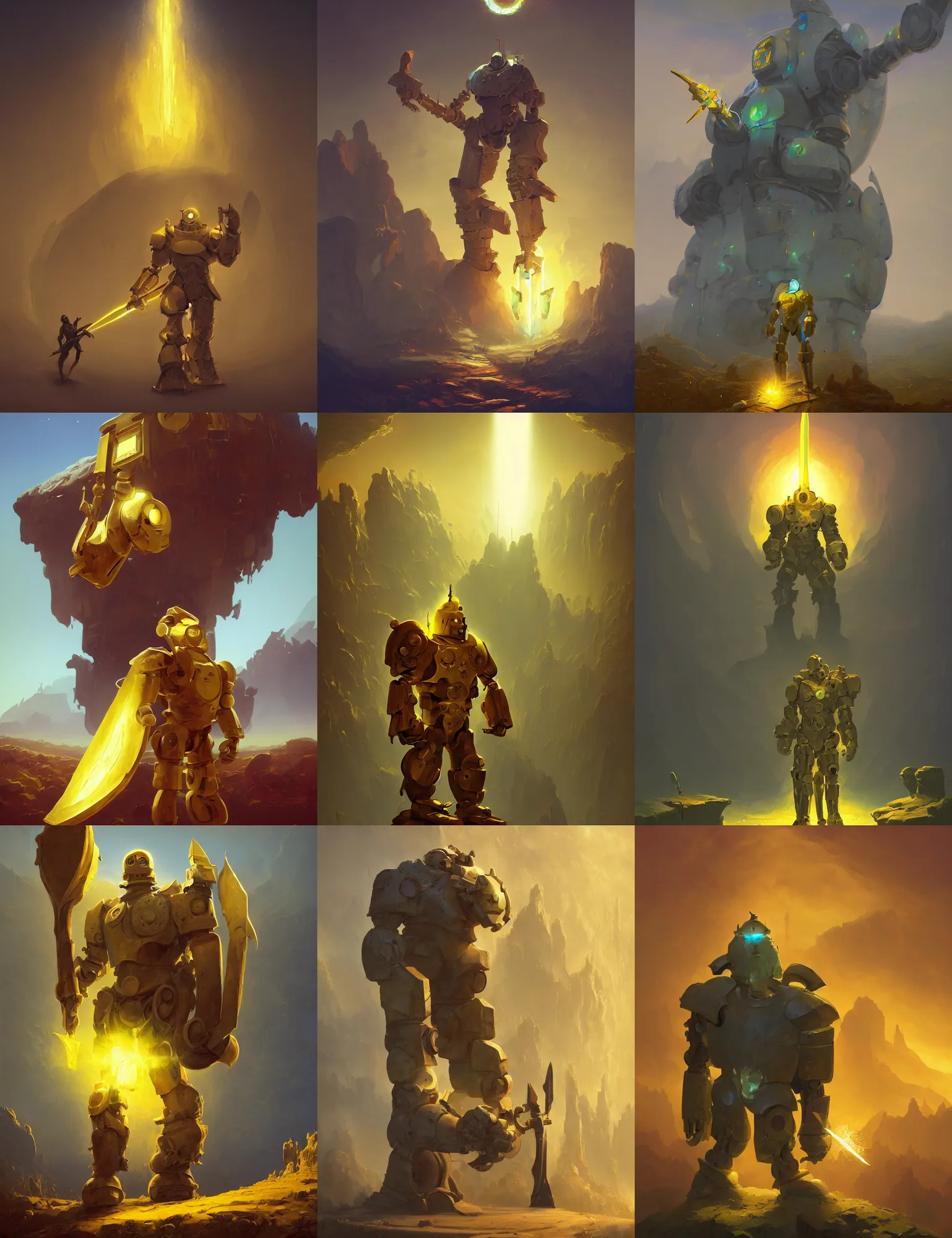 yellow human-sized warforged, full body, character | Stable Diffusion ...