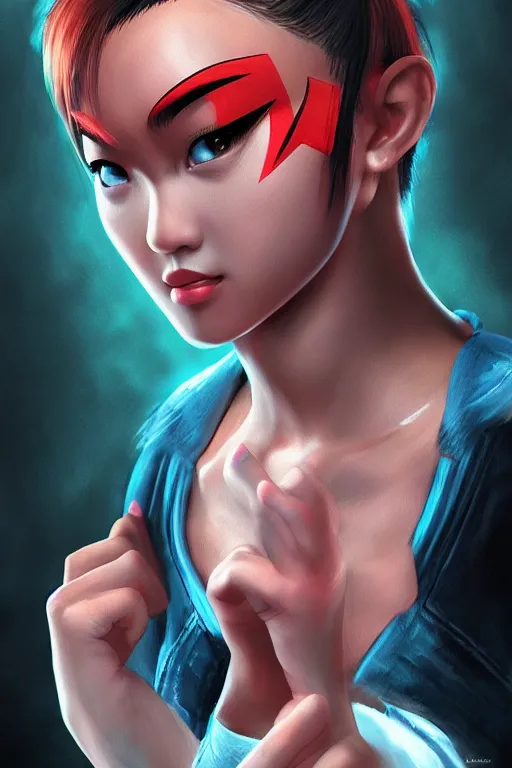 Prompt: Chun-Lil , Street Fighter , pretty face, ultra detailed, digital art, 8k ,character ,realistic, portrait, hyperrealistic