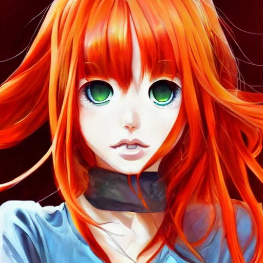 Prompt: a beautiful painting of Asuka Langley Soryu,artstation,highly detailed