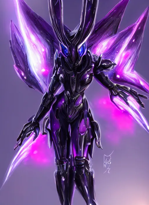 Image similar to cinematic goddess close shot, cosmic size beautiful stunning elegant hot giant robot mecha female dragon, sharp cyborg dragon head, metal ears, led glowing purple eyes, smooth fuschia skin, smooth silver armor, in space, epic proportions, macro, epic size, epic scale, furry art, dragon art, giantess art, warframe fanart, furaffinity, octane