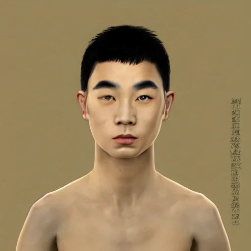 Image similar to portrait of chinese boy cyborg concept art