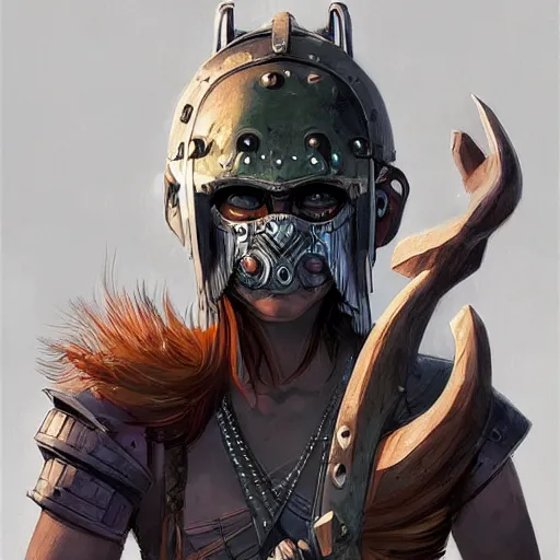 Image similar to cyberpunk viking helmet mask warrior goddess robot ninja fantasy, art gta 5 cover, official fanart behance hd artstation by jesper ejsing, by rhads, makoto shinkai and lois van baarle, ilya kuvshinov, ossdraws