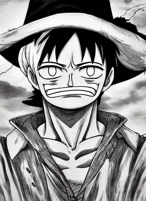 Prompt: detailed of a luffy face, depth of field,