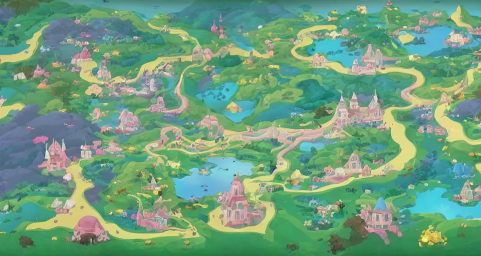 A magical fantasy royal castle town that sits on a