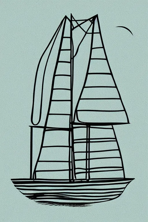 Prompt: minimalist boho style art of a sailing ship, illustration, vector art