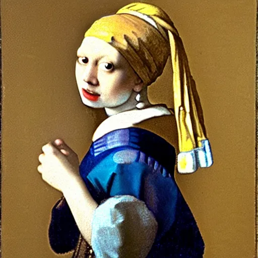 Image similar to the pearl with the girl earring by johannes vermeer