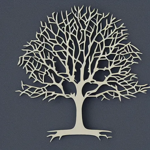 Prompt: segmented laser tree template, template for laser cutting, all parts, side part, bottom part, 3DOak.svg