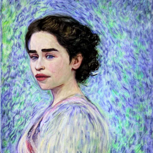 Image similar to emilia clarke painted by monet