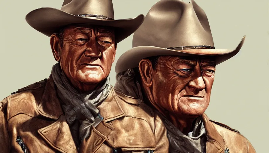 Image similar to Digital painting of John Wayne in 2022, hyperdetailed, artstation, cgsociety, 8k