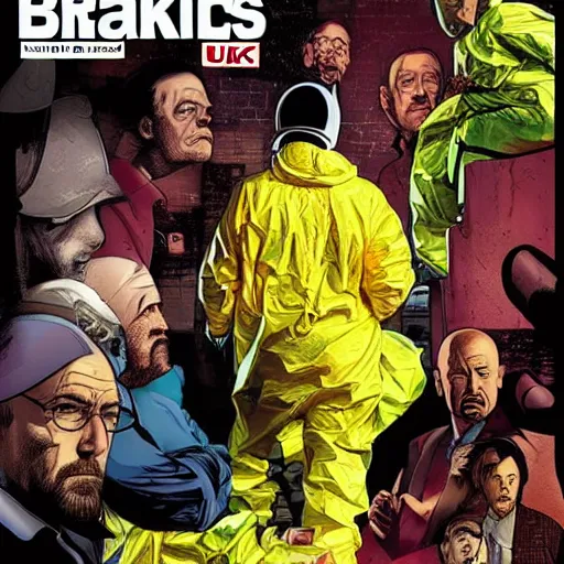 Prompt: Comic Book cover art for Breaking Bad, 4K Ultra HD