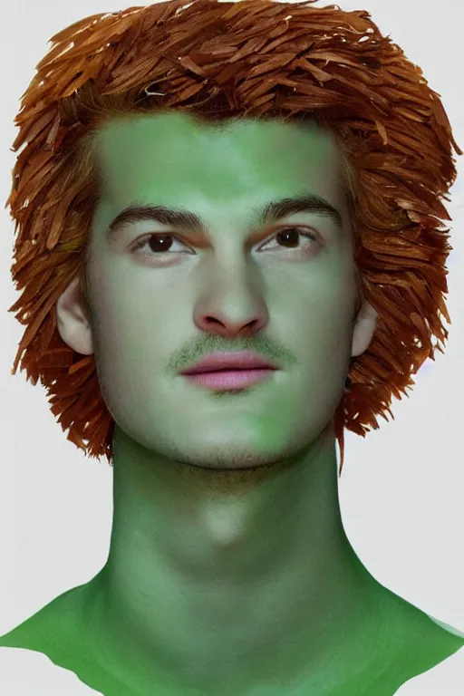 Image similar to 📷 joe keery made of kiwi fruit 🥝, made of food, head portrait, dynamic lighting, 4 k