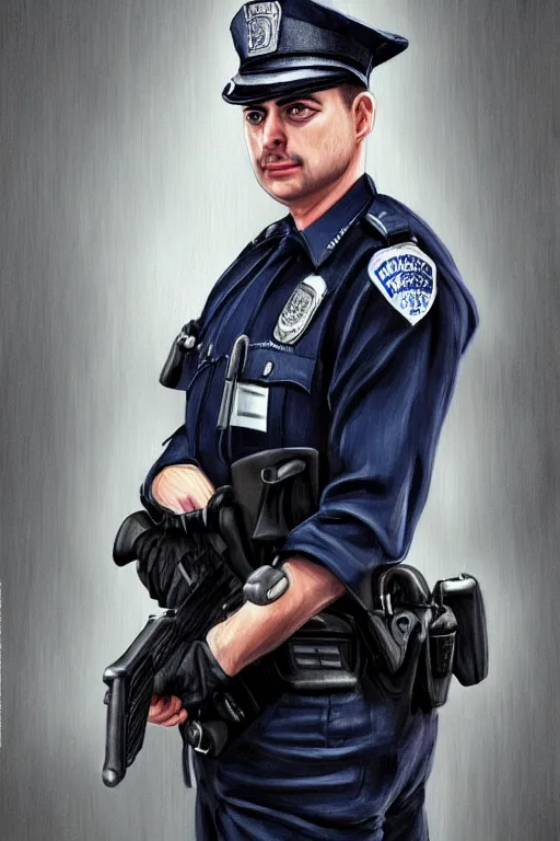 Image similar to police officer, greater manchester police, highly detailed, digital art, sharp focus, trending on art station