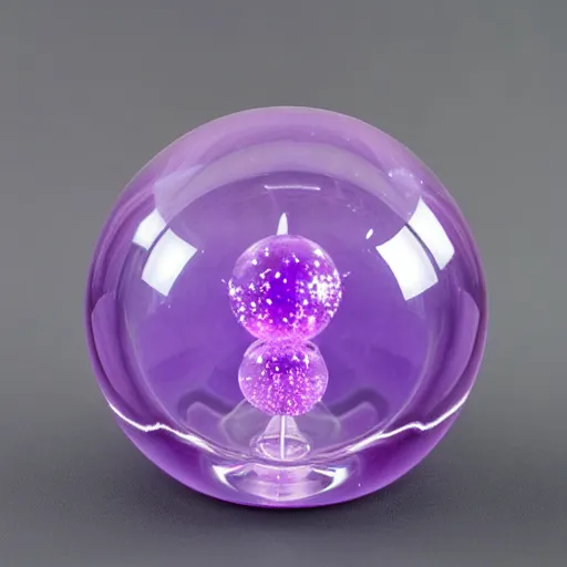 Prompt: Purple Materia Glass Crystal Sphere