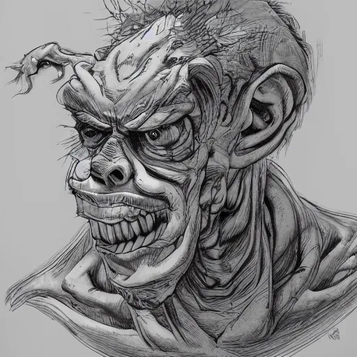Image similar to a grotesque, horrid abomination by Kim Jung gi