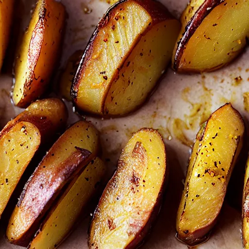 Prompt: Sliced Hackleback Potato. Cookbook photo. Close-up, detailed.