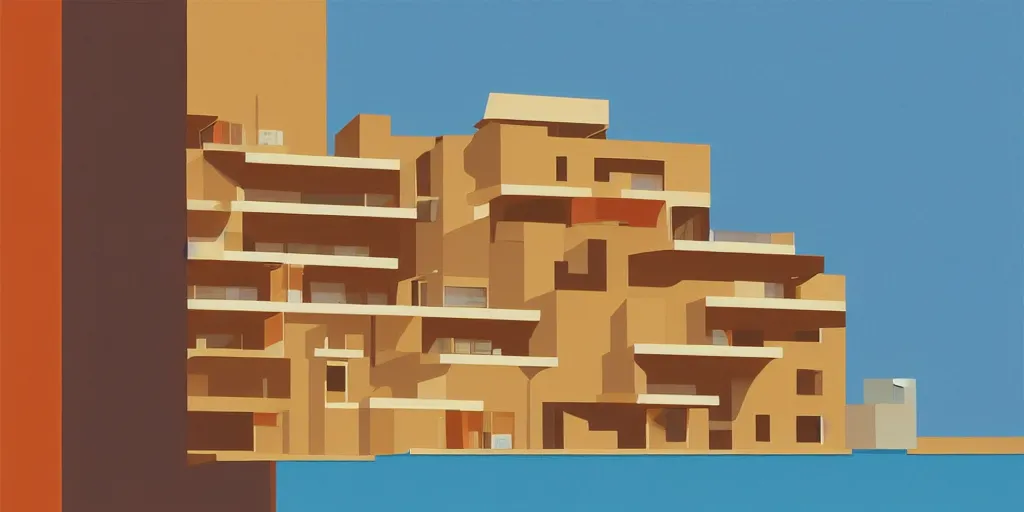 Prompt: habitat'6 7 by kenton nelson, vector art, minimalism,