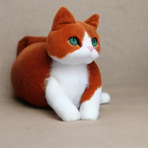 Image similar to a calico cat as a plush toy