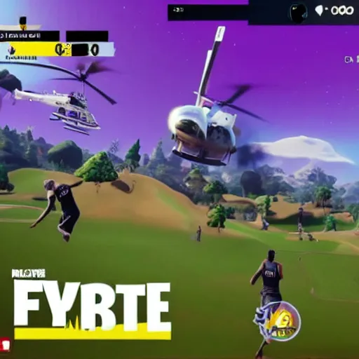 Prompt: kobe bryant helicopter crash in fortnite