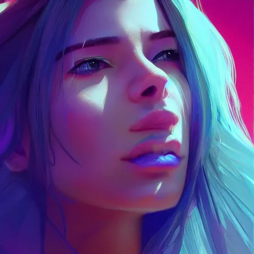 Image similar to electric woman, cute - fine - face, pretty face, oil slick hair, realistic shaded perfect face, extremely fine details, realistic shaded lighting, dynamic background, artgerm, 8 k ultra realistic, highly detailed, character design by sylvain sarrailh, alena aenami, jeremy lipkin, michael garmash, ando tadao, kan liu