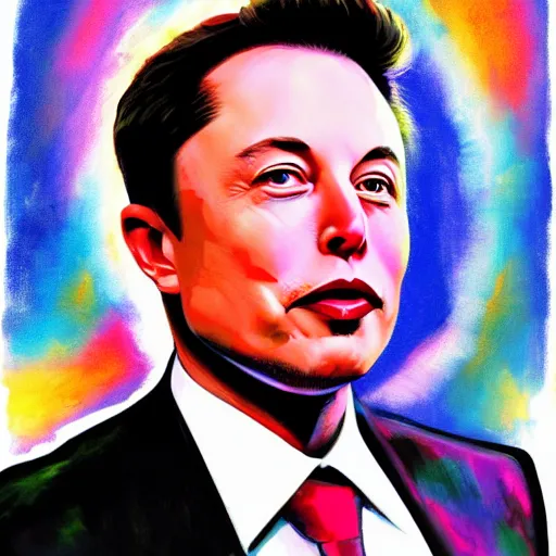 Prompt: painting of elon musk in the style of alex gray