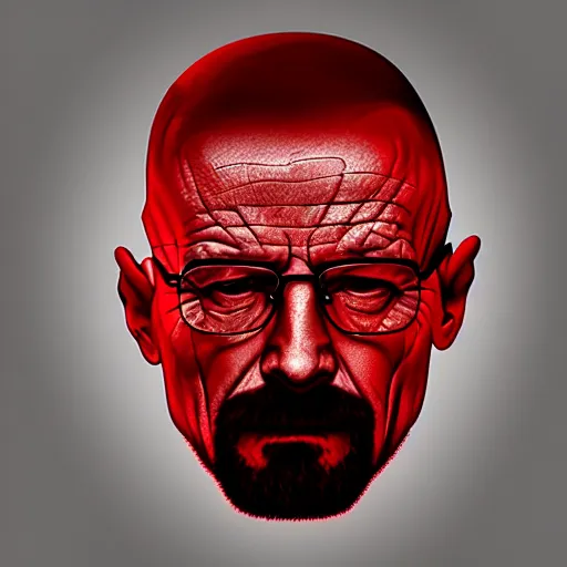 Prompt: walter white's head coming out of a red mist, epic, trending on artstation, profile pic, centered, accurate anatomy, highly detailed, digital art,