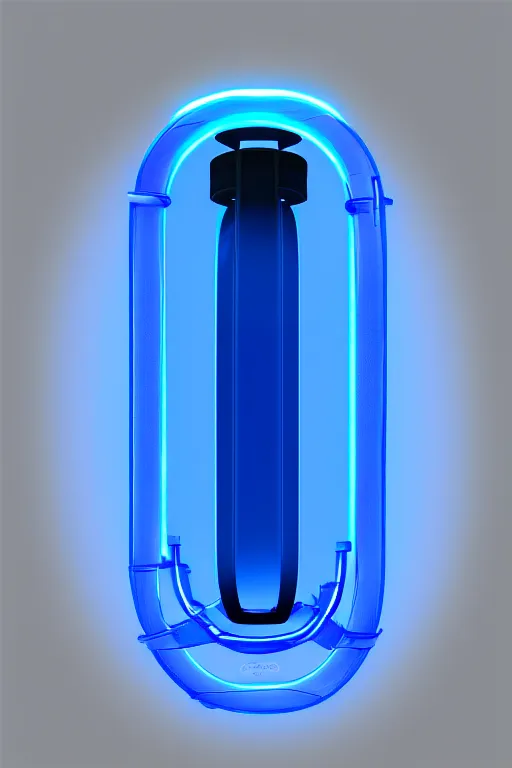 Prompt: transparent long clear dark blue plastic hyperloop glowing in the dark