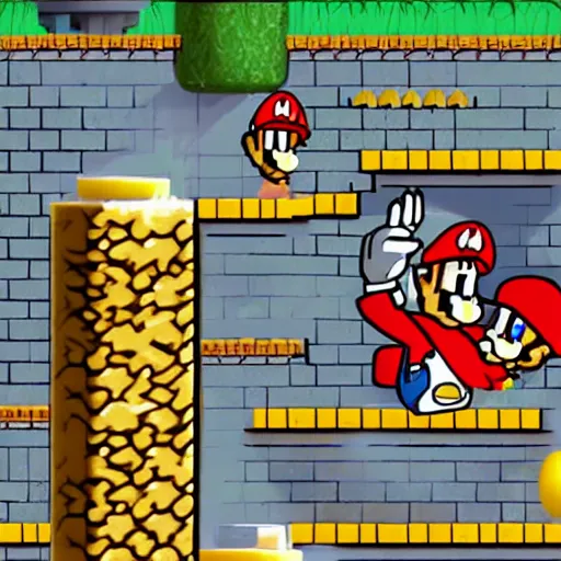 Image similar to super Mario bros nightmare fuel