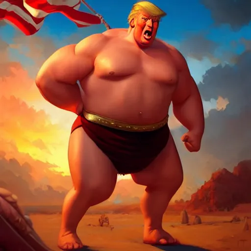 Prompt: donald trump as chubby hercules, ben hur, loftis, cory behance hd by jesper ejsing, by rhads, makoto shinkai and lois van baarle, ilya kuvshinov, rossdraws global illumination