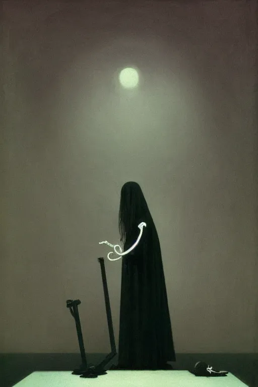 Image similar to Shakespeare as a black metal vocalist Edward Hopper and James Gilleard, Zdzislaw Beksisnski, higly detailed