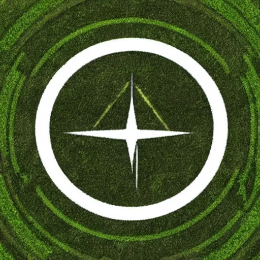 Image similar to crop circle but it's the infowars logo