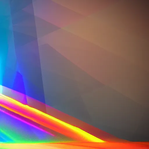 Image similar to a beam of light going through a prism and coming out as a rainbow, refracting, physics, octane render, unreal engine