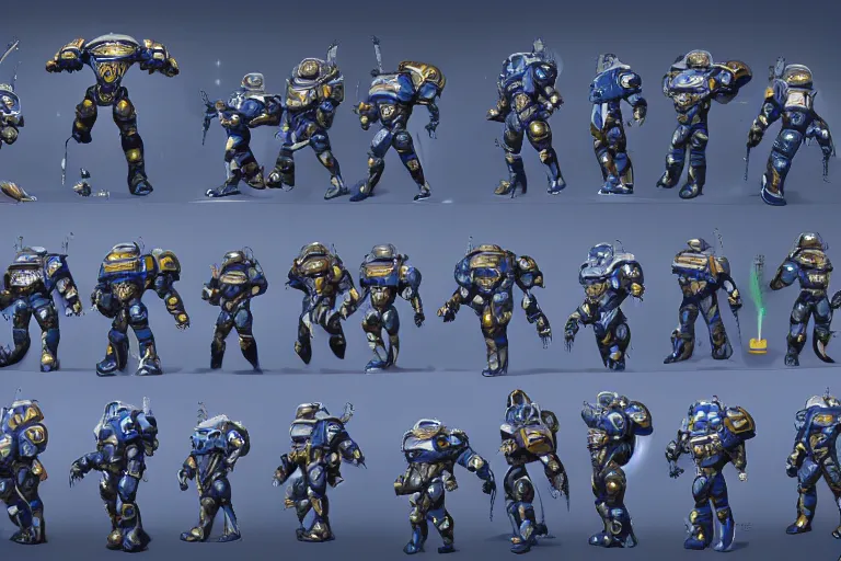 Image similar to 3D animation of StarCraft space marines by tiger Deakins