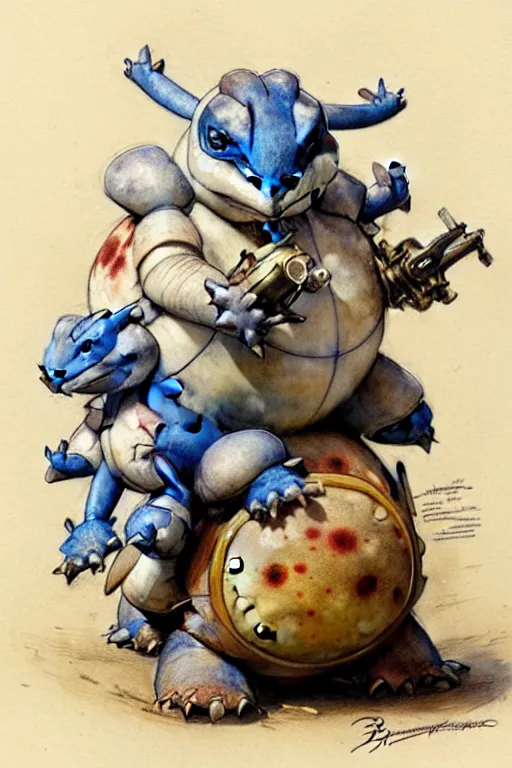 Prompt: ( ( ( ( ( blastoise. muted colors. ) ) ) ) ) by jean - baptiste monge