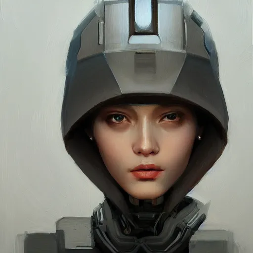 Prompt: ethereal robot portrait concept art oil painting by jama jurabaev, extremely detailed, brush hard, medium, artstation