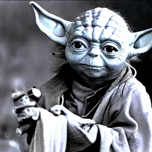 Image similar to yoda performing at woodstock