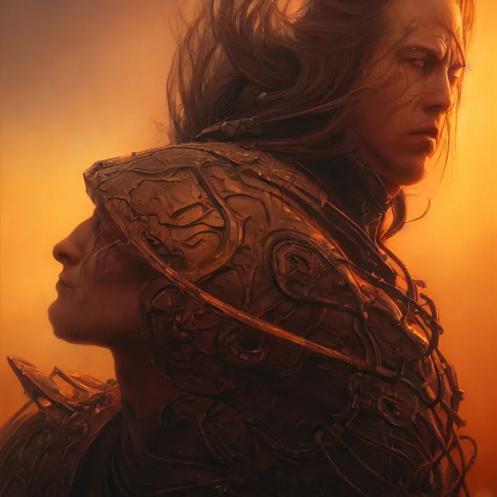 Prompt: cinematic portrait of Elden ring, oil on canvas, masterpiece, trending on artstation, featured on pixiv, cinematic composition, dramatic pose, beautiful lighting, sharp details, hyper-detailed, HD, HDR, 4K, 8K, art by Tim Hildebrandt and Wayne Barlowe and Bruce Pennington and ruan jia and larry elmore,