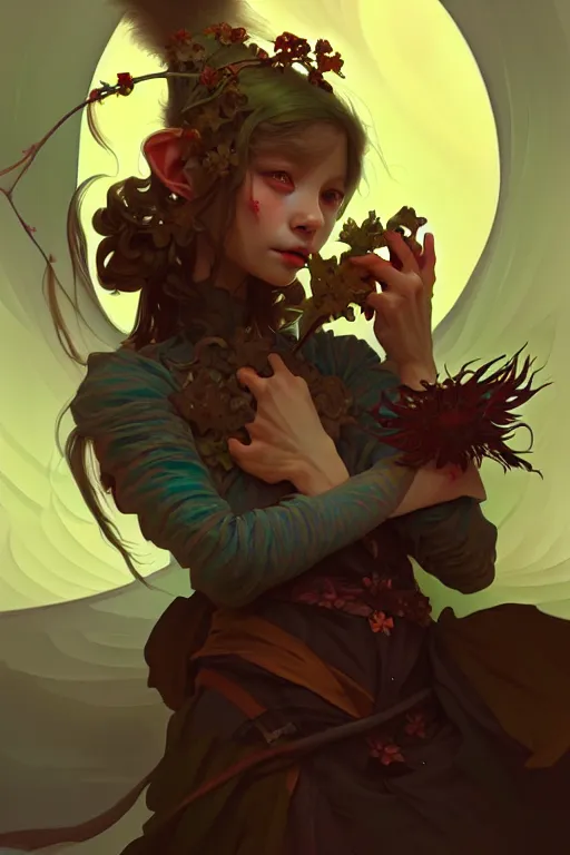 Image similar to beautiful goblin, highly detailed, digital painting, artstation, sharp focus, illustration, art by tan zi and ayanamikodon and alphonse mucha and wlop