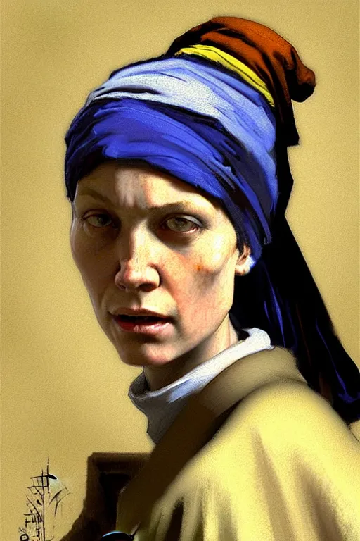 Prompt: full character portrait not the girl with the pearl earring in the style of half - life 2 team fortress 2 scout video game character art character design, painting by gaston bussiere, katsuya terada, nc wyeth, greg rutkowski, craig mullins, vermeer, frank frazetta, mucha, tom of finland, trending on artstation, jeffery catherine jones