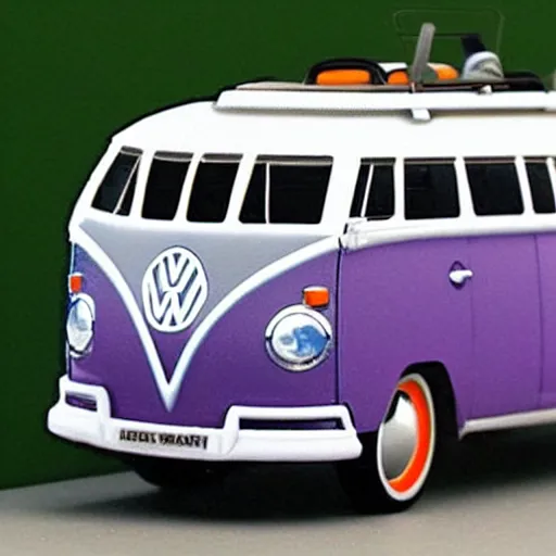 Prompt: jerry garcia (driving a Volkswagen bus) waving, detailed, realistic