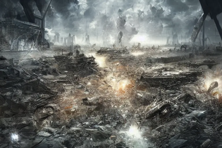 Image similar to Elimination of humanity. Digital concept art by Lucky Azad, Very highly detailed